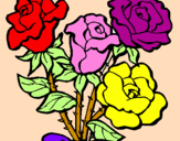 Disegno Mazzo di rose  pitturato su CLARA