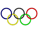 Disegno Anelli dei giochi olimpici  pitturato su PARA CAVELA.