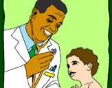 Disegno Medico con lo stetoscopio  pitturato su Mich