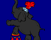 Disegno Elefante  pitturato su sara1