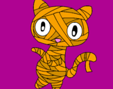 Disegno Mummia gatto scaraboechio pitturato su Noelia
