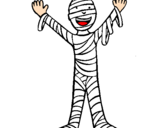 Disegno Bimbo mummia pitturato su alouim