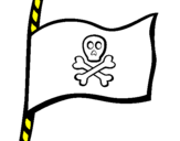 Disegno Bandiera dei pirati pitturato su Corda