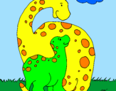 Disegno Dinosauri pitturato su Massimo C