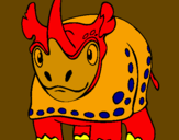 Disegno Rinoceronte  pitturato su tommaso 3