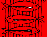 Disegno Pesce pitturato su fabiana