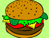 Disegno Hamburger completo  pitturato su antonella p.