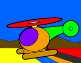 Disegno Piccolo elicottero pitturato su desirée sala