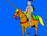 Disegno Cavallerizzo a cavallo  pitturato su GIANLUCA