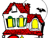 Disegno La Casa del mistero  pitturato su IRENE MARTINI