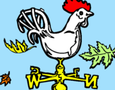 Disegno Banderuole e gallo  pitturato su   IVANA9ANNI