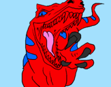 Disegno Velociraptor  II pitturato su cristobui