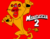 Disegno Madagascar 2 Alex pitturato su GIUSEPPE