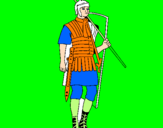 Disegno Soldato romano  pitturato su jacopo