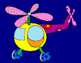 Disegno Elicottero decorato  pitturato su cipo belotti