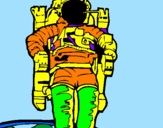 Disegno Astronauta  pitturato su Kevin F.