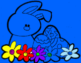 Disegno Coniglietto di Pasqua  pitturato su ludo