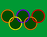 Disegno Anelli dei giochi olimpici  pitturato su vittoria