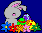 Disegno Coniglietto di Pasqua  pitturato su CHINA97