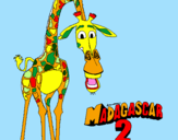 Disegno Madagascar 2 Melman pitturato su zaira