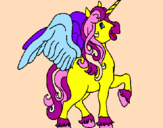 Disegno Unicorno con le ali  pitturato su EMILY