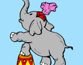 Disegno Elefante  pitturato su nanà