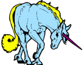 Disegno Unicorno brado  pitturato su andrea