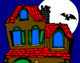 Disegno La Casa del mistero  pitturato su renata