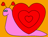 Disegno Lumachina cuore  pitturato su ELENA