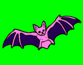 Disegno Pipistrello in volo  pitturato su diego
