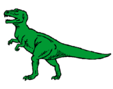 Disegno Tyrannosaurus Rex  pitturato su samuele