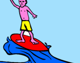 Disegno Surf pitturato su un ragazzo e.......