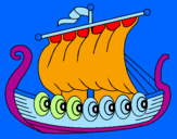Disegno Barca vikinga  pitturato su AURORA