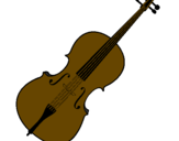 Disegno Violino pitturato su tippetta bionda
