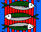 Disegno Pesce pitturato su Ilaria