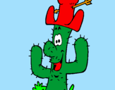 Disegno Cactus con il cappello  pitturato su ThomasCarlo