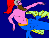 Disegno Poseidone pitturato su Paolo