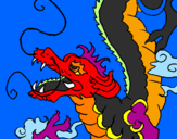 Disegno Drago giapponese  pitturato su CLARISSA