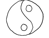 Disegno Yin e yang pitturato su beatrice4