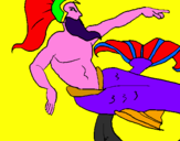 Disegno Poseidone pitturato su chicco