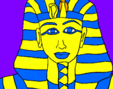 Disegno Tutankamon pitturato su gabriele