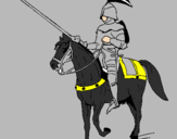 Disegno Cavallerizzo a cavallo  pitturato su TITTI