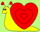 Disegno Lumachina cuore  pitturato su chicca