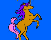 Disegno Unicorno pitturato su lola lisbeth m.f.