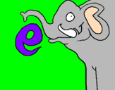 Disegno Elefante  pitturato su gia