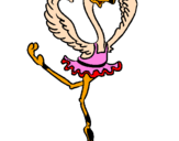 Disegno Struzzo ballerino pitturato su chiara ballerina