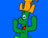 Disegno Cactus con il cappello  pitturato su tommi