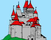 Disegno Castello medievale  pitturato su aico