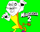 Disegno Madagascar 2 Alex pitturato su loris