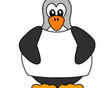 Disegno Pinguino pitturato su katia